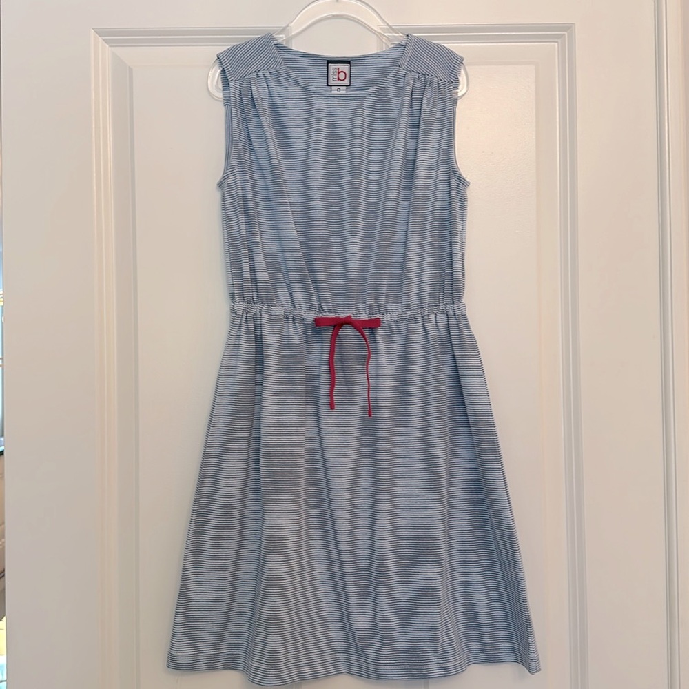 Blue and White Striped Miss B Dress. Size 8 NWT